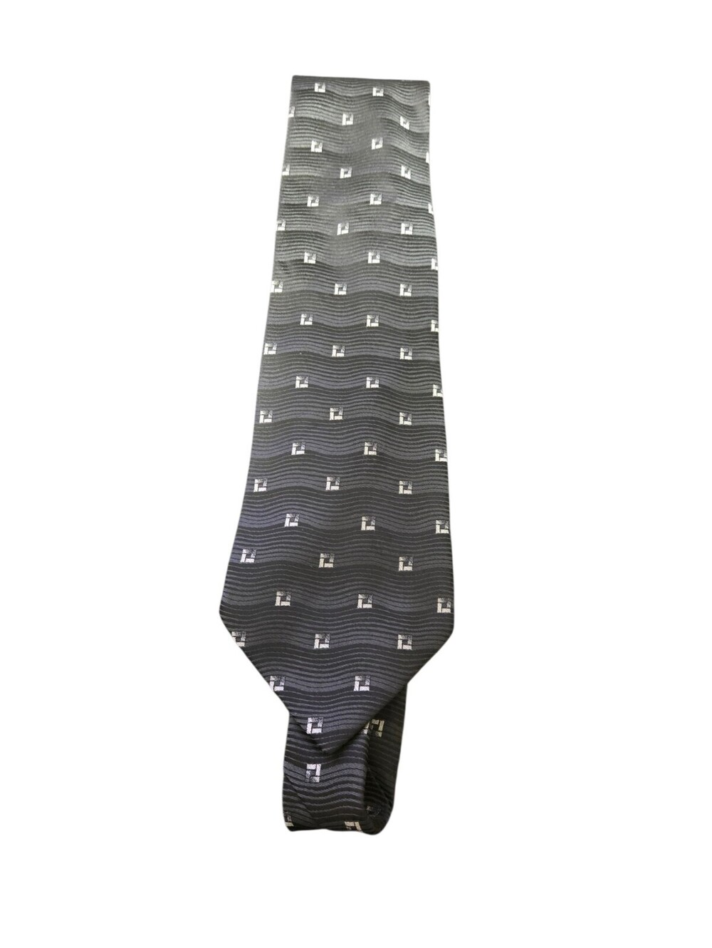 David Taylor Men's Black Patterned Polyester Tie